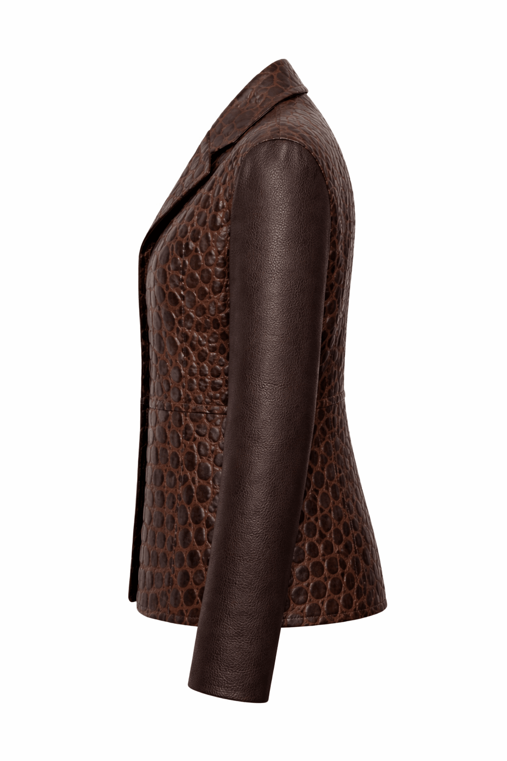 Women’s Croc Texture Leather Blazer Jacket – Tailored Slim Fit Style - Quick Moto