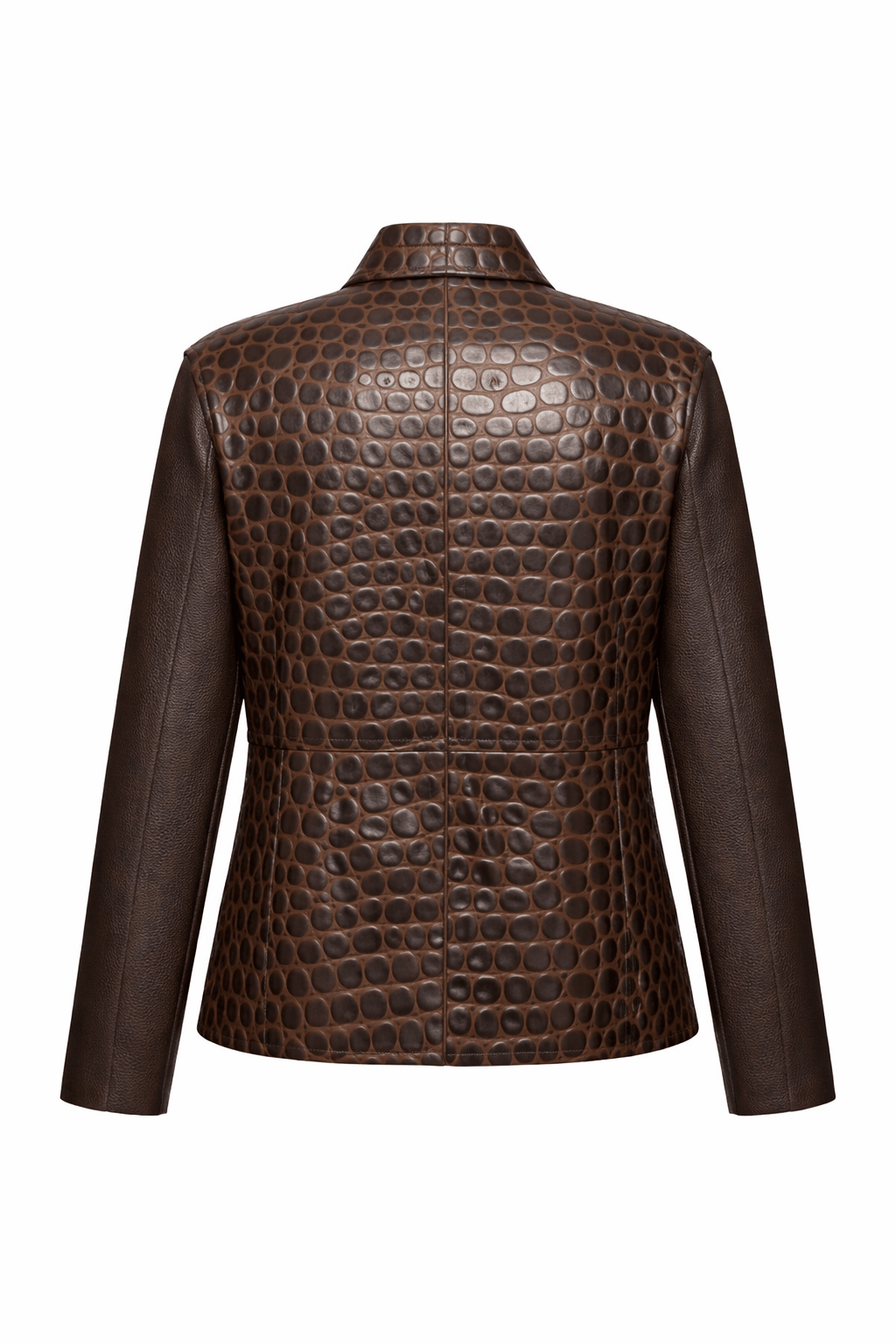 Women’s Croc Texture Leather Blazer Jacket – Tailored Slim Fit Style - Quick Moto