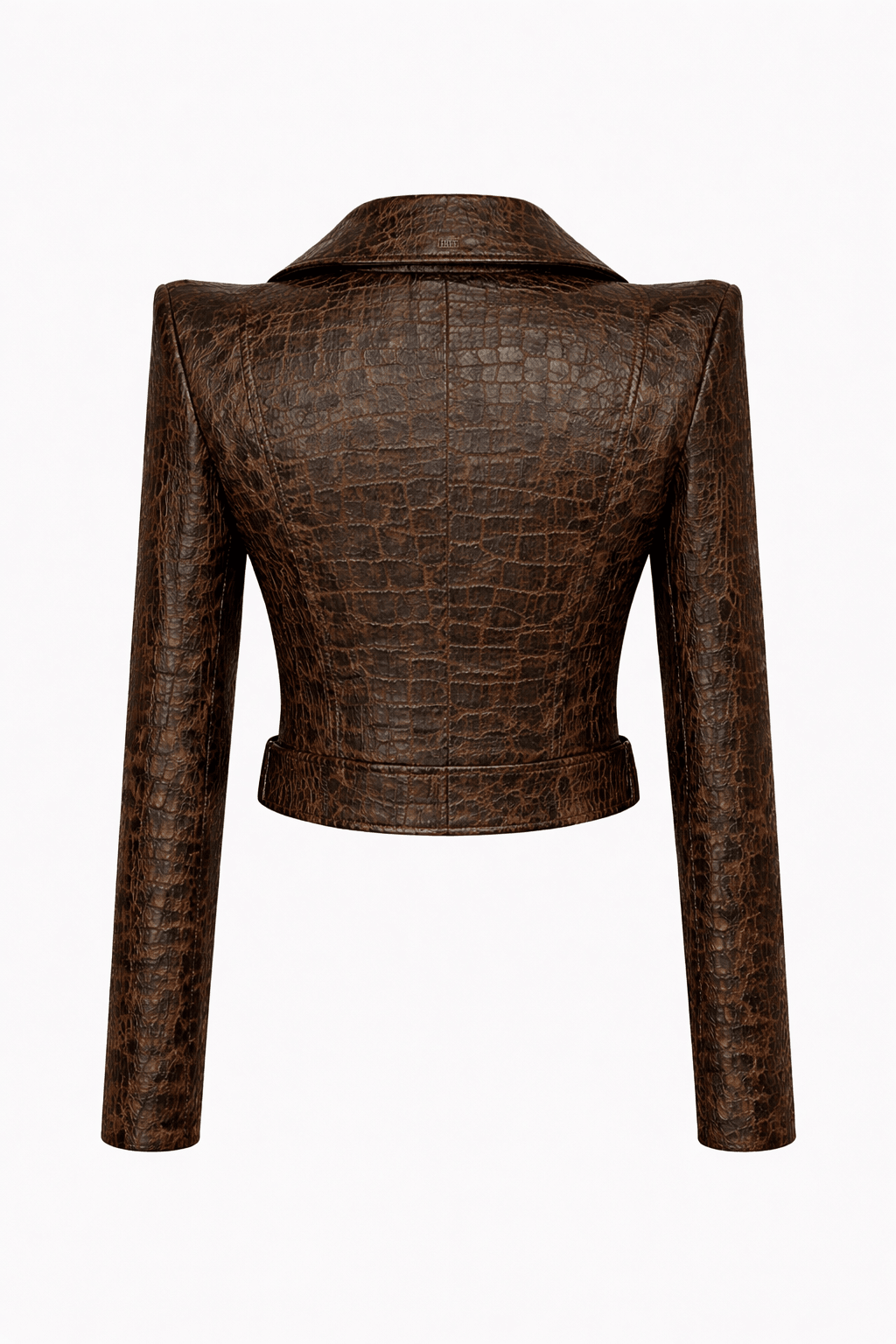 Women’s Croc Texture Leather Moto Jacket – Slim Fit Biker Style - Quick Moto
