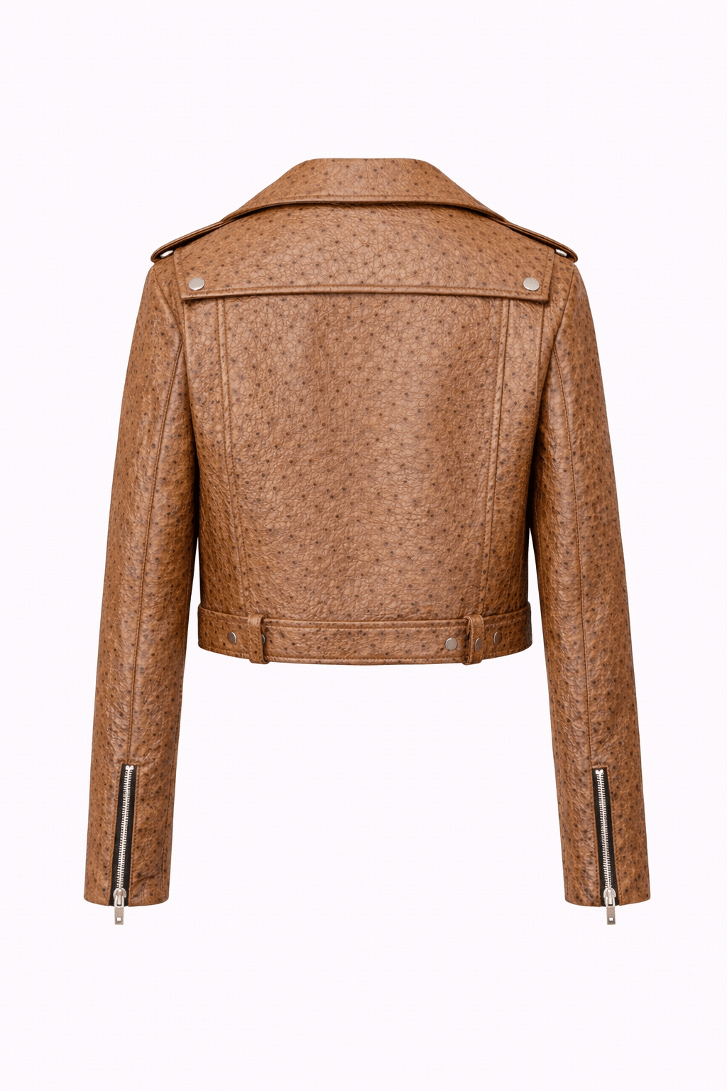 Women’s Textured Leather Moto Jacket – Belted Slim Fit Biker Style - Quick Moto